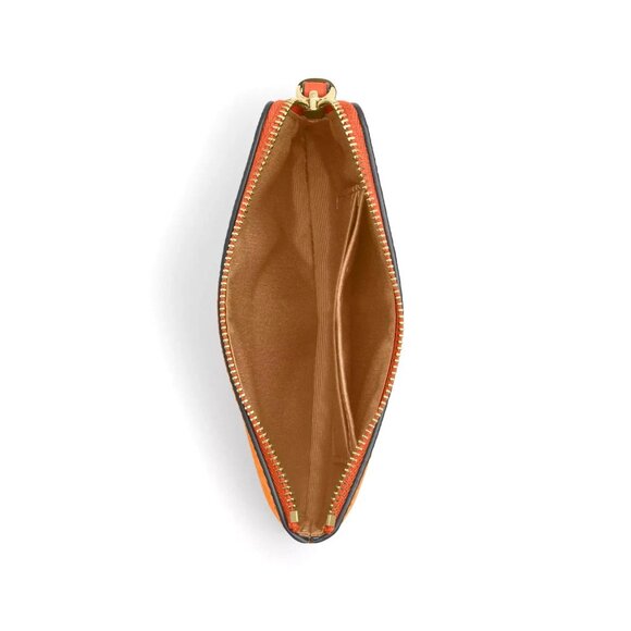 NWT Coach CAQ75 Corner Zip Wristlet Signature C Print Bright Mandarin - Picture 2 of 3